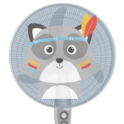 10 PCS Cartoon Children Safety Electric Fan Cover All-inclusive Mesh Fan Protection Net Anti-pinch Hand Cover, Specification: 18 Inch(Little Gray Wolf)-garmade.com