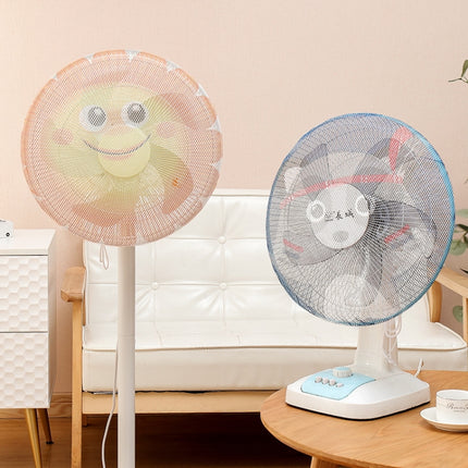 10 PCS Cartoon Children Safety Electric Fan Cover All-inclusive Mesh Fan Protection Net Anti-pinch Hand Cover, Specification: 18 Inch(Little Gray Wolf)-garmade.com