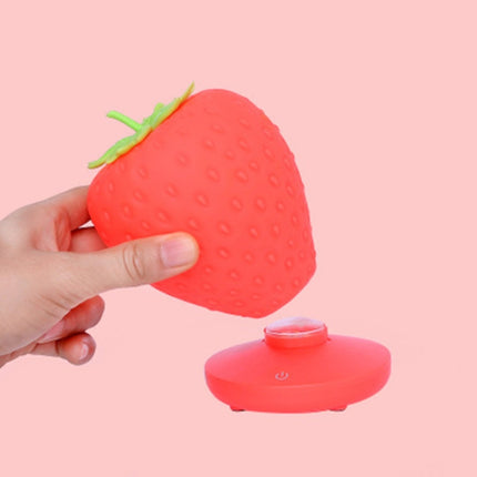 Creative Home LED Silicone Strawberry Night Light USB Rechargeable Bedside Decoration Atmosphere Light(Pink )-garmade.com