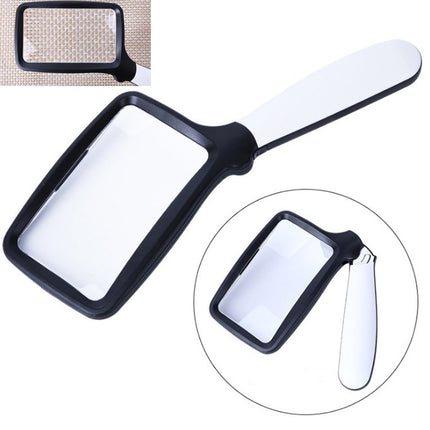 2X Handheld Folding Five LED Lights For Elderly People Reading Newspapers HD Acrylic Optical Lens Magnifying Glass-garmade.com