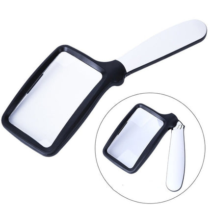 2X Handheld Folding Five LED Lights For Elderly People Reading Newspapers HD Acrylic Optical Lens Magnifying Glass-garmade.com