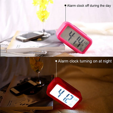 Temperature Type Lazy Snooze Alarm Mute Backlit Electronic Clock(White)-garmade.com
