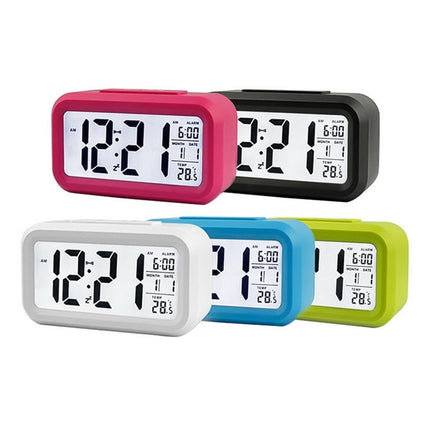 Temperature Type Lazy Snooze Alarm Mute Backlit Electronic Clock(Green)-garmade.com