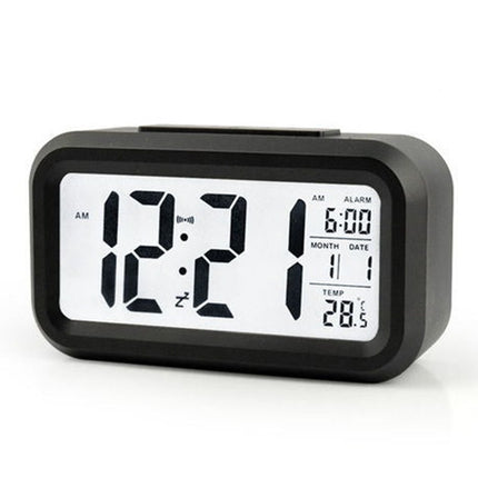 Temperature Type Lazy Snooze Alarm Mute Backlit Electronic Clock(Black)-garmade.com