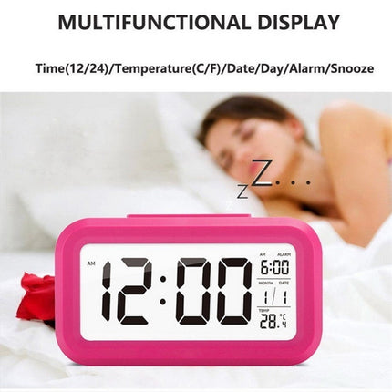 Temperature Type Lazy Snooze Alarm Mute Backlit Electronic Clock(Black)-garmade.com