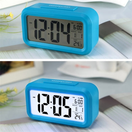 Temperature Type Lazy Snooze Alarm Mute Backlit Electronic Clock(Blue)-garmade.com