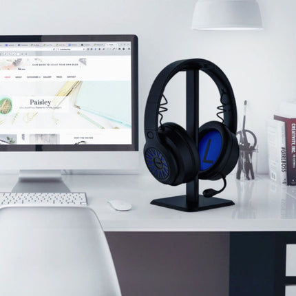 Headphone Holder Internet Cafe Headset Display Stand( White )-garmade.com
