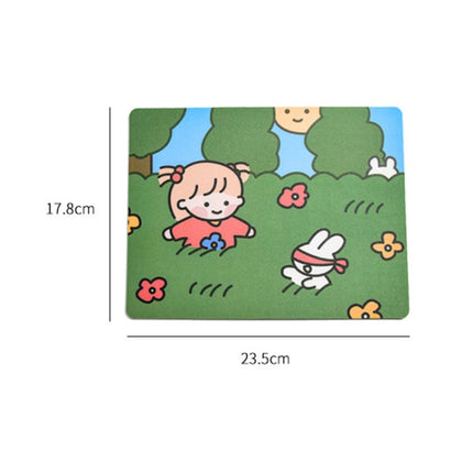 5 PCS Creative Cute Cartoon Rabbit Girl Mouse Pad Laptop Student Mouse Pad(Eating)-garmade.com
