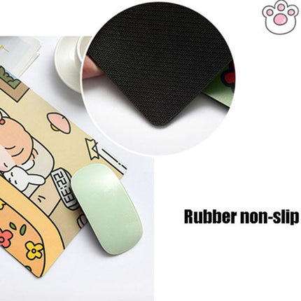 5 PCS Creative Cute Cartoon Rabbit Girl Mouse Pad Laptop Student Mouse Pad(Eating)-garmade.com