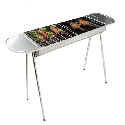 HZ-003 BBQ Grill Outdoor Portable Stainless Steel Stove Household Charcoal Barbecue Rack, Grill/pan specifications: L-garmade.com