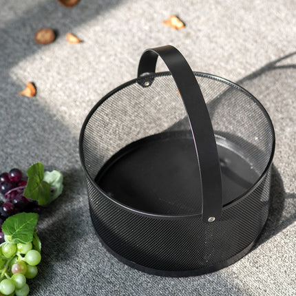 Portable Wrought Iron Kitchen Sundries Storage Basket Fruit And Vegetable Drain Basket, Specification: Medium-garmade.com