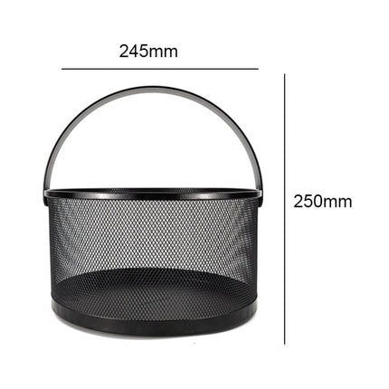 Portable Wrought Iron Kitchen Sundries Storage Basket Fruit And Vegetable Drain Basket, Specification: Large-garmade.com