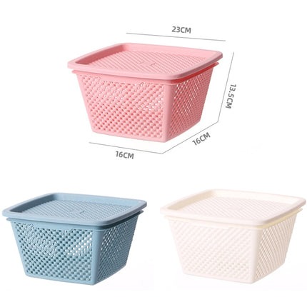 3 PSC Plastic Storage Basket Household Goods Hollow Drain Basket Kitchen Vegetable Washing Fruit Storage Basket Random Color Delivery-garmade.com