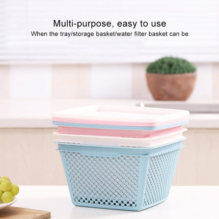 3 PSC Plastic Storage Basket Household Goods Hollow Drain Basket Kitchen Vegetable Washing Fruit Storage Basket Random Color Delivery-garmade.com