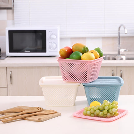 3 PSC Plastic Storage Basket Household Goods Hollow Drain Basket Kitchen Vegetable Washing Fruit Storage Basket Random Color Delivery-garmade.com