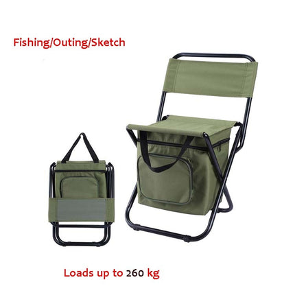 Outdoor Folding Chair with Storage Bag & Backrest & Heat Preservation Function-garmade.com