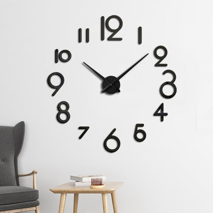 Creative DIY Acrylic Clock Home Digital Wall Clock(Black)-garmade.com
