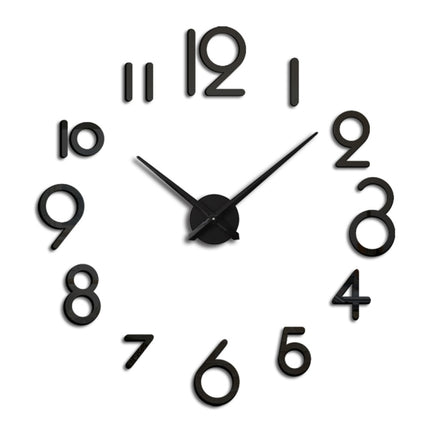Creative DIY Acrylic Clock Home Digital Wall Clock(Black)-garmade.com