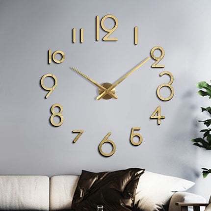 Creative DIY Acrylic Clock Home Digital Wall Clock(Gold)-garmade.com
