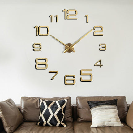 Acrylic Digital Wall Clock Home Living Room Wall Sticker Clock(Black)-garmade.com