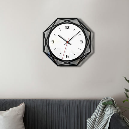 Home Decoration Acrylic Wall Clock Creative Transparent Clock(Black)-garmade.com