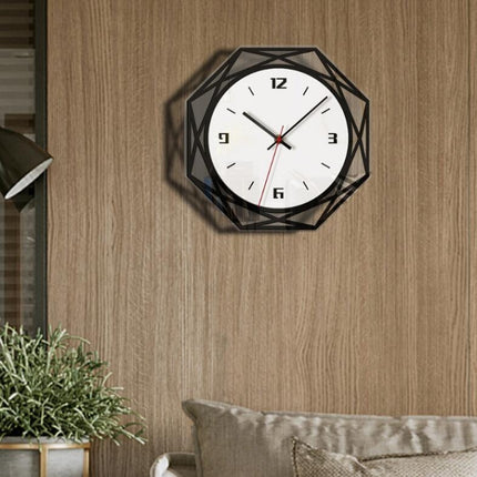 Home Decoration Acrylic Wall Clock Creative Transparent Clock(Black)-garmade.com