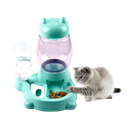 Pet Bottled Grain Storage Bucket Automatic Drinking Water Feeder(Mint Green)-garmade.com