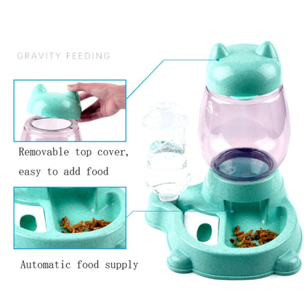 Pet Bottled Grain Storage Bucket Automatic Drinking Water Feeder(Cherry Blossom Pink)-garmade.com