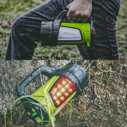 KINSACH Camping Light Outdoor Waterproof Multifunctional Portable Searchlight, Style:7028L(Green)-garmade.com