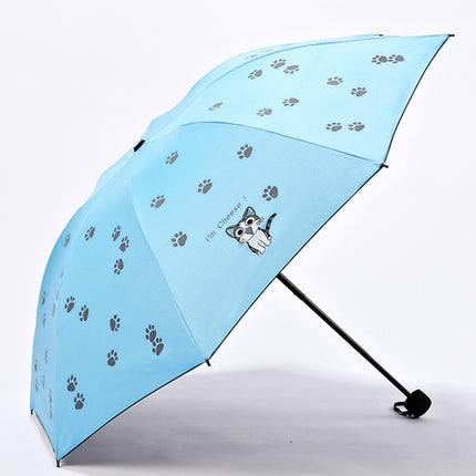 Cartoon Creative Children Umbrella Sunscreen Vinyl Small Fresh Folding Umbrella(Sky Blue)-garmade.com