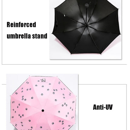 Cartoon Creative Children Umbrella Sunscreen Vinyl Small Fresh Folding Umbrella(Purple)-garmade.com
