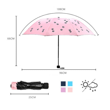 Cartoon Creative Children Umbrella Sunscreen Vinyl Small Fresh Folding Umbrella(Pink)-garmade.com