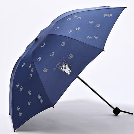 Cartoon Creative Children Umbrella Sunscreen Vinyl Small Fresh Folding Umbrella(Navy)-garmade.com