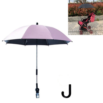 Stroller Universal Stroller Umbrella Sliding Baby Artifact Vinyl Anti-UV Universal Clip Sun And Rain Dual-use Umbrella(Pink)-garmade.com