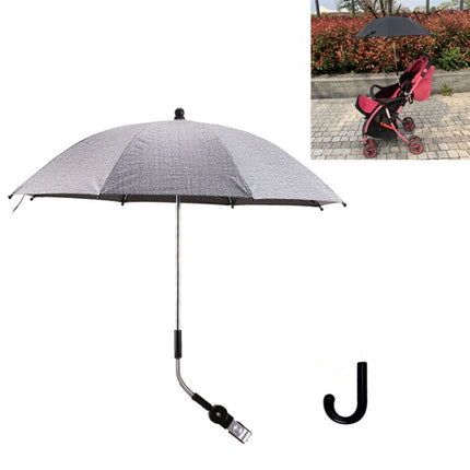Stroller Universal Stroller Umbrella Sliding Baby Artifact Vinyl Anti-UV Universal Clip Sun And Rain Dual-use Umbrella(Gray)-garmade.com