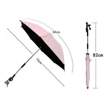 Stroller Universal Stroller Umbrella Sliding Baby Artifact Vinyl Anti-UV Universal Clip Sun And Rain Dual-use Umbrella(Gray)-garmade.com