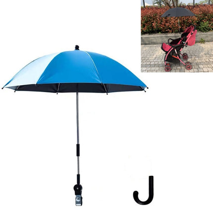 Stroller Universal Stroller Umbrella Sliding Baby Artifact Vinyl Anti-UV Universal Clip Sun And Rain Dual-use Umbrella(Blue)-garmade.com