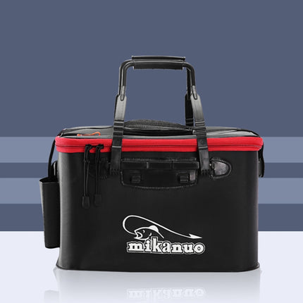 Thickened Multifunctional Folding Live Fish Box Fishing Bucket, Size:40 cm (with Handle and Side Pocket)(Black)-garmade.com