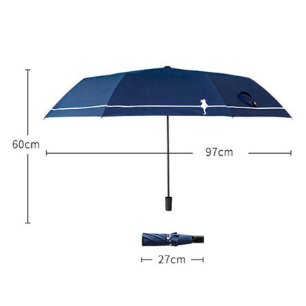 Small Fresh Forest Simple Sun and Rain Dual-use Sun Umbrella Sunscreen UV Protection Black Plastic Umbrella, Style:Automatic(Blue)-garmade.com