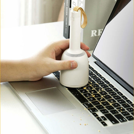 Mini Portable Desktop Vacuum Cleaner Household Cleaning Machine Computer Keyboard Dust Remover(White)-garmade.com