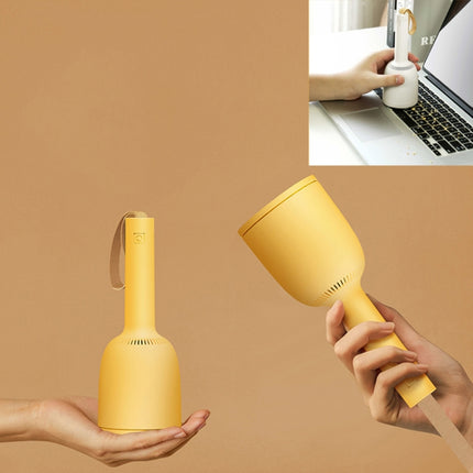 Mini Portable Desktop Vacuum Cleaner Household Cleaning Machine Computer Keyboard Dust Remover(Yellow)-garmade.com