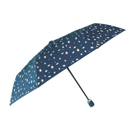 Small Fresh Automatic Three-fold Umbrella Rain or Shine UV Protection Umbrella(White)-garmade.com
