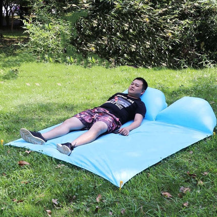 Outdoor Waterproof Air Pillow Picnic Mat Carrying Ground Sand Beach Grass Mat, Style:Double(Random Color)-garmade.com