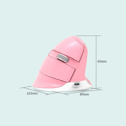 DELUX M618Mini Colorful Wireless Luminous Vertical Mouse Bluetooth Rechargeable Vertical Mouse(Cherry pink)-garmade.com