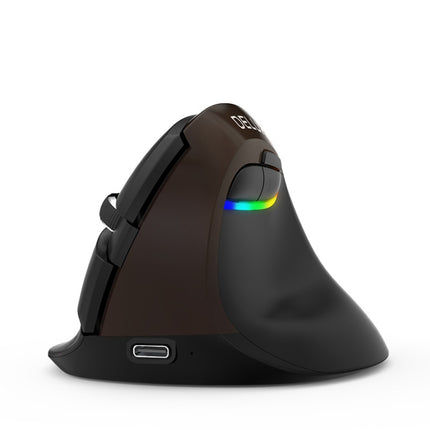 DELUX M618Mini Colorful Wireless Luminous Vertical Mouse Bluetooth Rechargeable Vertical Mouse(Elegant black)-garmade.com