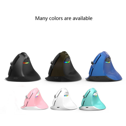 DELUX M618Mini Colorful Wireless Luminous Vertical Mouse Bluetooth Rechargeable Vertical Mouse(Elegant black)-garmade.com