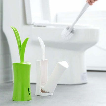 Creative Grass Shape Toilet Brush Bathroom Long Handle Toilet Brush(White)-garmade.com