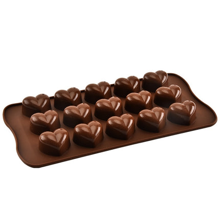 8 PCS Silicone Love Shape 15 Grid Cake Chocolate Ice Tray Mold-garmade.com