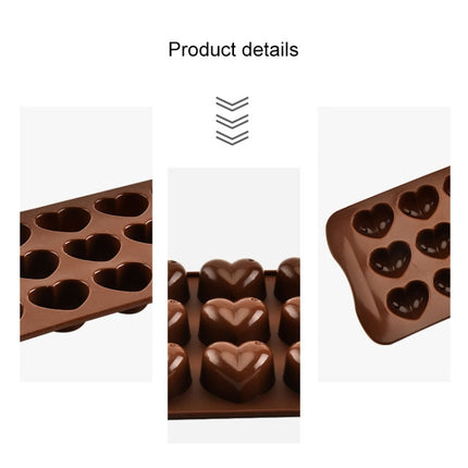 8 PCS Silicone Love Shape 15 Grid Cake Chocolate Ice Tray Mold-garmade.com