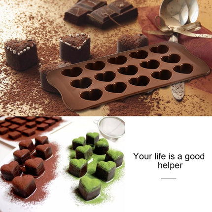 8 PCS Silicone Love Shape 15 Grid Cake Chocolate Ice Tray Mold-garmade.com